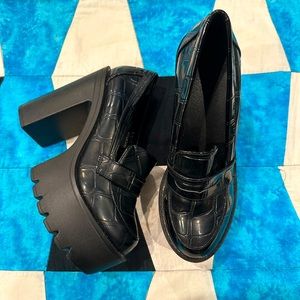 Patent Leather High Chunky Grunge Heel